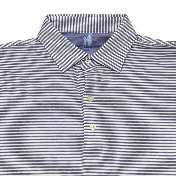 Johnnie-O Men's Featherweight Performance Polo Purple Striped Pattern Medium - Picture 2 of 5